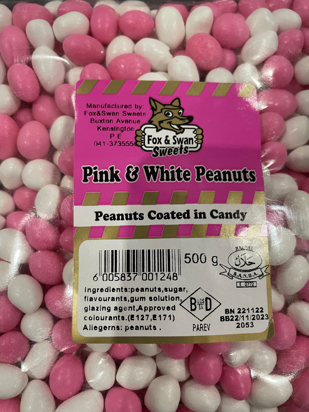 Fox & Swan Pink & White Peanuts 500G