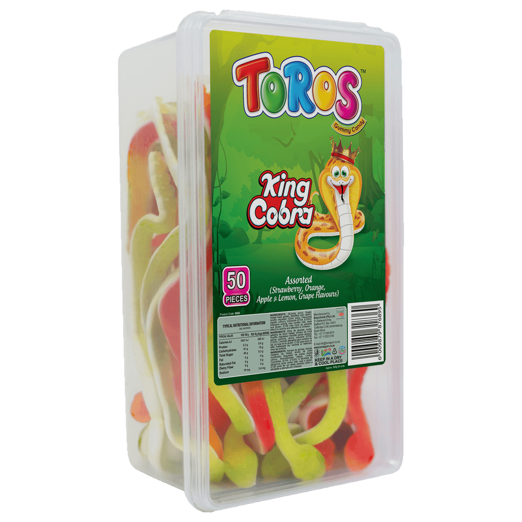 Toros King Cobra Gummy Jelly Asstd Tub 50pcs